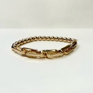 NWOT Gold Stretchy Bracelet with Chain Detail | STOCKING STUFFER!
